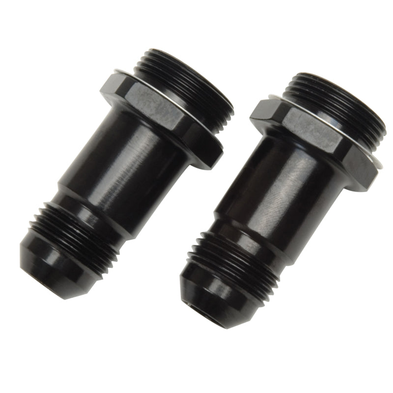 Russell -6 AN Holley Dual Feed Carb Adapter Fitting (Black Finish) 640213 Photo - Primary