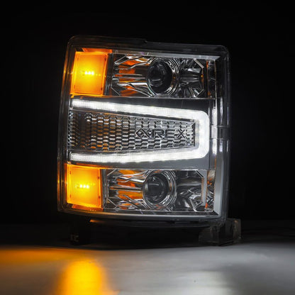 AlphaRex 14-15 Chevy 1500 PRO-Series Projector Headlights Chrome w/Sequential Signal &  DRL 880246 880246 User 4