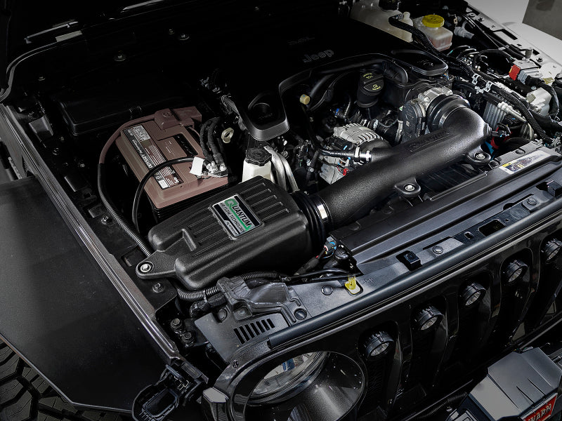 aFe Quantum Pro Dry S Cold Air Intake System 18-19 Jeep Wrangler (JL) V6-3.6L 53-10017D 53-10017D Photo - Mounted