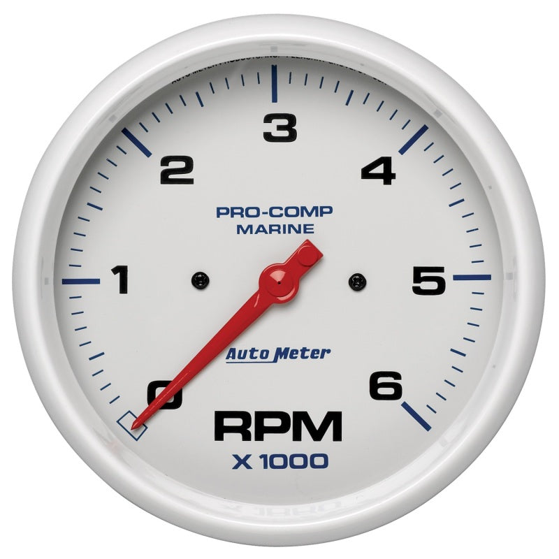 Autometer Marine White Ultra-Lite 5in In-Dash Tachometer 0-6K RPM 200750 200750 Photo - Primary