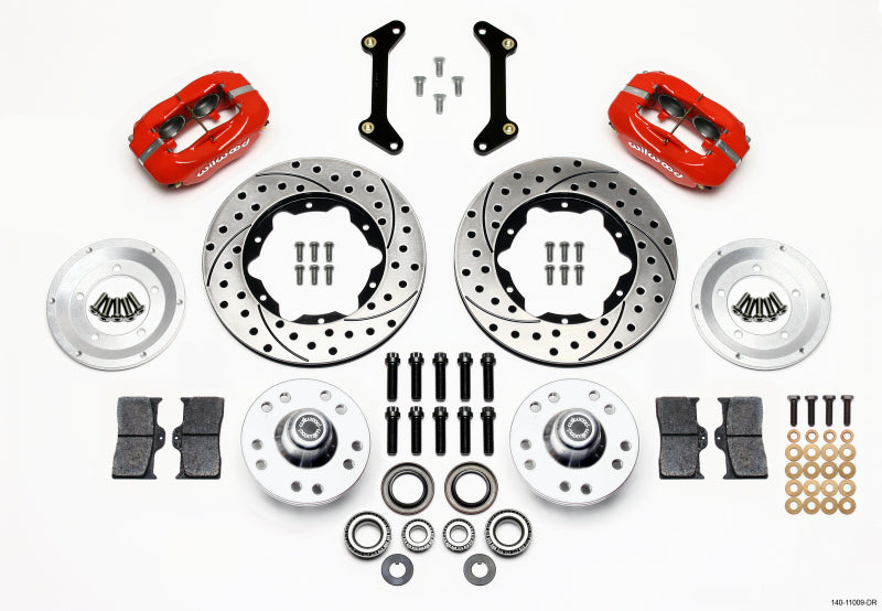 Wilwood Front Forged Dynalite Pro Series Brake Kit, Red, 79-87 GM "G" Body 140-11009-DR Photo - Primary