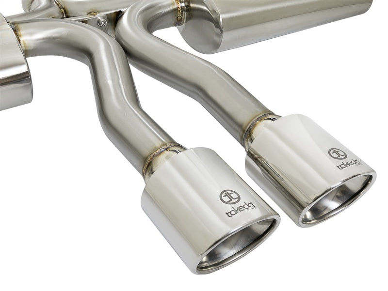 aFe Polished Takeda 3" Cat-Back Exhaust 17-18 Honda Civic Si I4 1.5L (T) 49-36621-P Photo - Unmounted