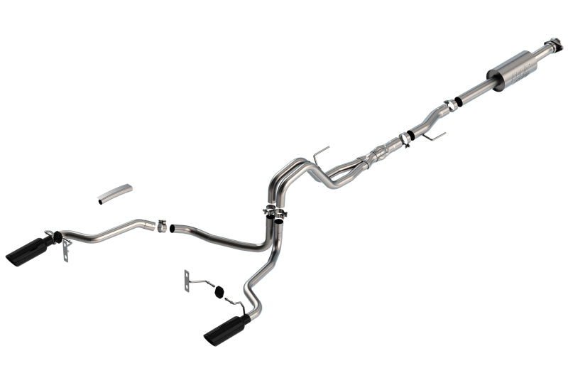 Borla F-150 2021 5.0L 4dr CC SB EC STB Lariat/KR/Platinm/LTD 3/2.25 SRE Cat-Back ATAK Black CHR Tips 140867BC 140867BC Photo - Primary