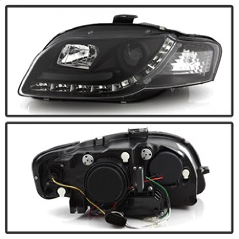 Spyder Audi A4 06-08 Projector Headlights Halogen Model Only - DRL Black PRO-YD-AA405-DRL-BK 5008572 5008572 Photo - Unmounted