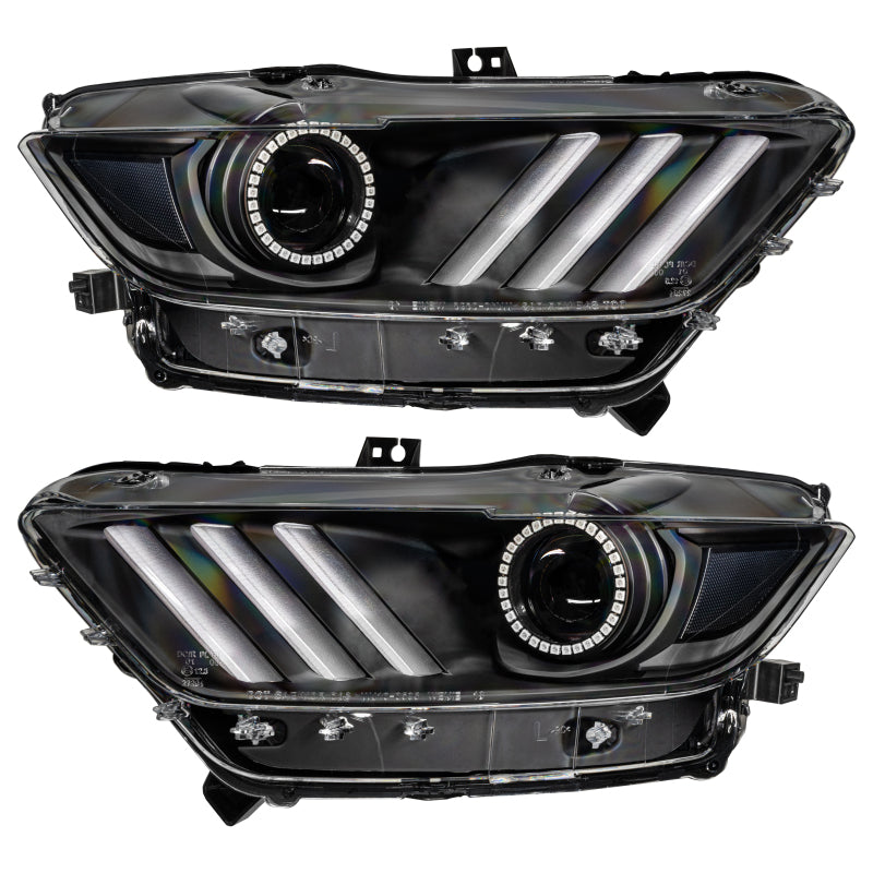 ORACLE Lighting Oracle 15-17 Ford Mustang Dynamic RGB+A Pre-Assembled Headlights - Black Edition - ColorSHIFT 8199-332 8199-332 Photo - Mounted