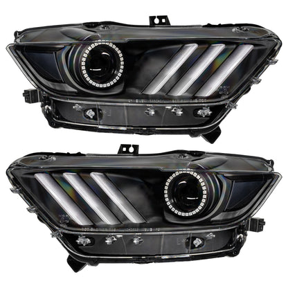 ORACLE Lighting Oracle 15-17 Ford Mustang Dynamic RGB+A Pre-Assembled Headlights - Black Edition - ColorSHIFT 8199-332 8199-332 Photo - Mounted