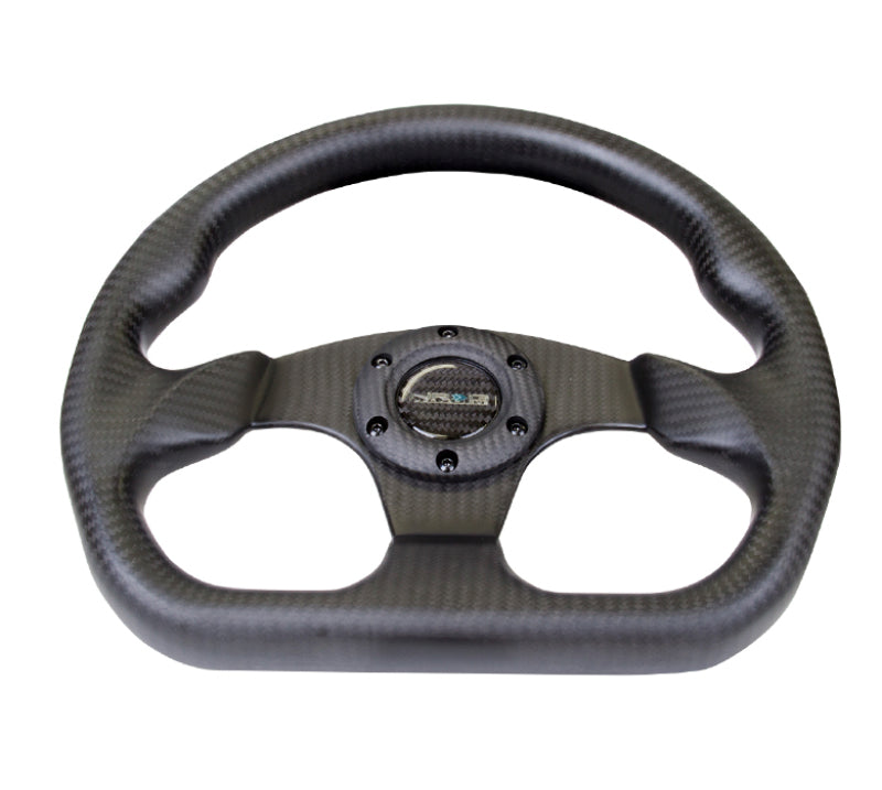 NRG Carbon Fiber Steering Wheel (320mm) Flat Bottom Matte Black Carbon ST-009CF/MB ST-009CF/MB Photo - Primary