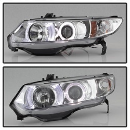 Spyder Honda Civic 06-08 2Dr Projector Headlights LED Halo Chrome High H1 Low H1 PRO-YD-HC06-2D-HL-C 5010797 5010797 Photo - Unmounted