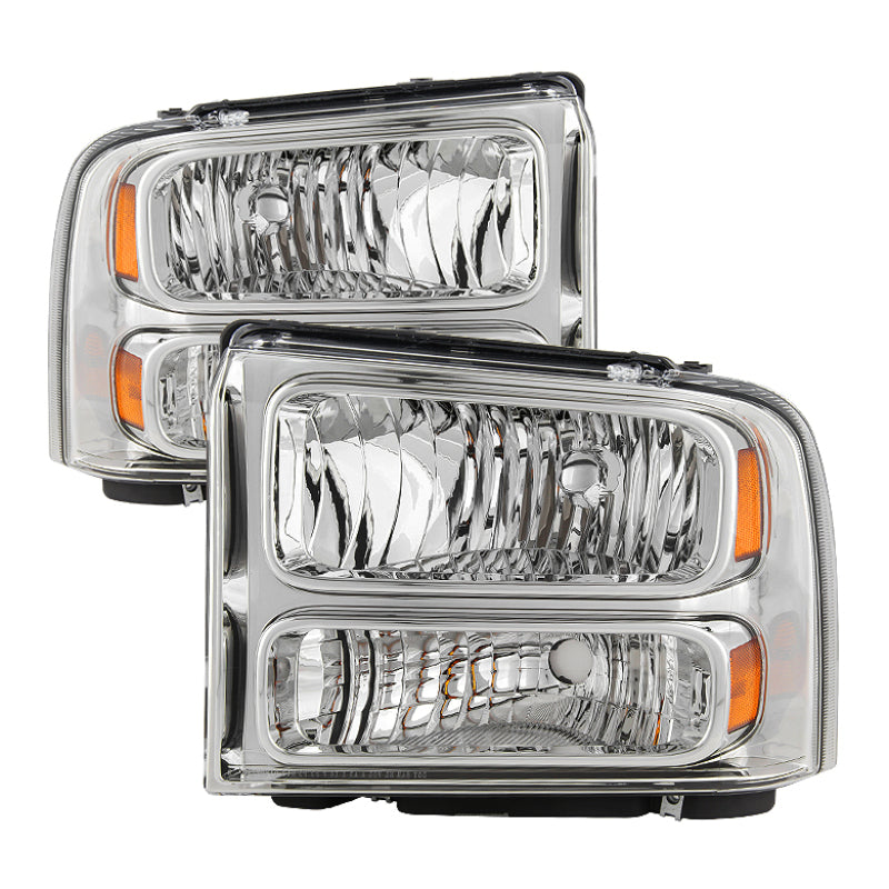 SPYDER Xtune Ford F250 F350 F450 Superduty Excursion 99-04 Headlights Chrome HD-JH-FF25099-HA-C 9033018 9033018 Photo - Primary