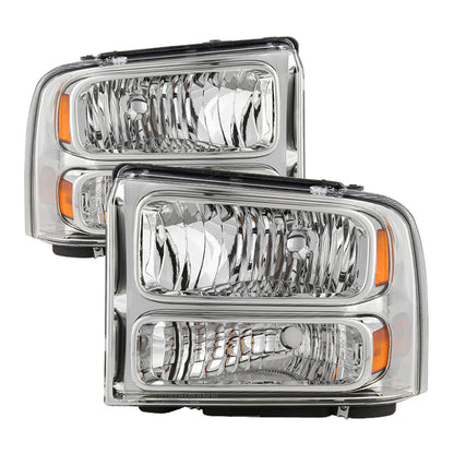 SPYDER Xtune Ford F250 F350 F450 Superduty Excursion 99-04 Headlights Chrome HD-JH-FF25099-HA-C 9033018 9033018 Photo - Primary