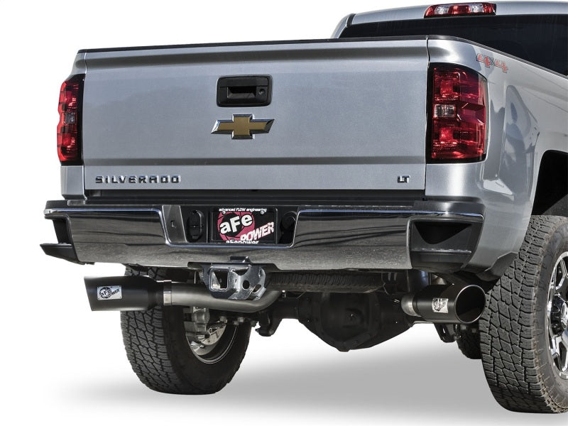 aFe  POWER -B Large Bore-HD 4" 409 SS DPF-Back Exhaust System 49-44080-B Photo - Mounted