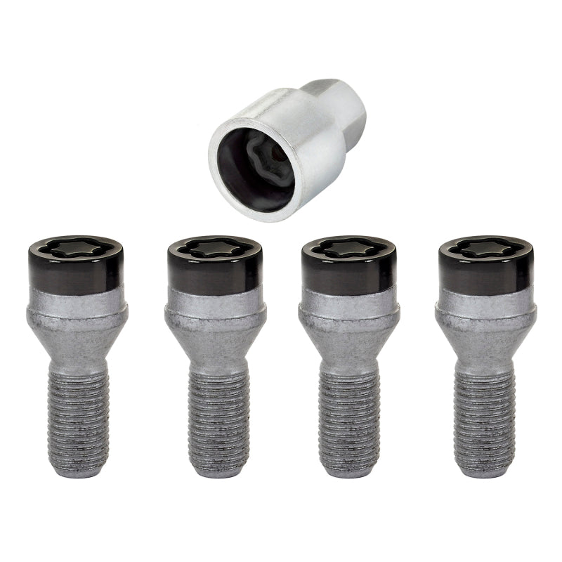 McGard Wheel Lock Bolt Set - 4pk. (Cone Seat) M14X1.25 / 17mm Hex / 27.3mm Shank Length - Black 27326 27326 Photo - Primary