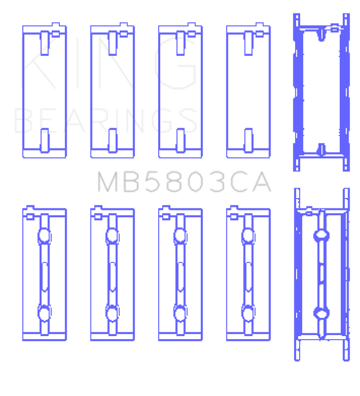 King Engine Bearings King BMW S65B40A (Size +0.25mm) Crankshaft Main Bearing ( Set of 5 ) MB5803CA0.25 MB5803CA0.25 Photo - Primary
