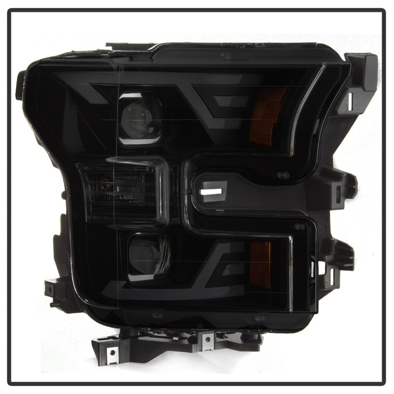 SPYDER xTune 15-17 Ford F-150 DRL LED Light Bar Projector Headlights - Black Smoke (PRO-JH-FF15015-LB-BSM) 9042942 9042942 Photo - Unmounted