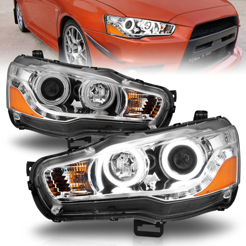 Anzo 2008-2015 Mitsubishi Lancer Projector Headlights w/ Halo Chrome (CCFL) 121427 User 1