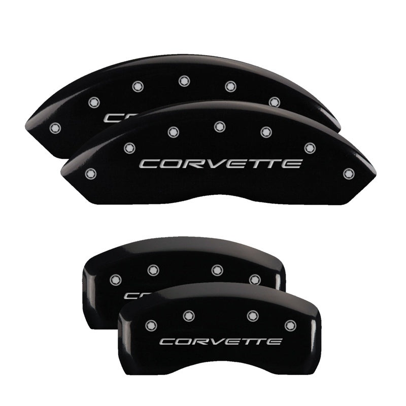 MGP Caliper Covers (set of 4), Engraved Front & Rear C5/Corvette Black 13007SCV5BK Photo - Primary