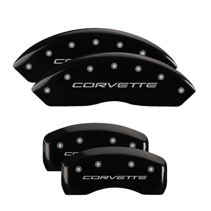 MGP Caliper Covers (set of 4), Engraved Front & Rear C5/Corvette Black 13007SCV5BK Photo - Primary