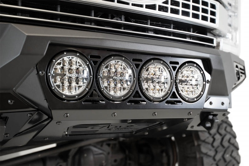 Addictive Desert Designs 17-20 Ford Super Duty Bomber Front Bumper w/ Mounts For 4 Rigid 360 6in F160014110103 F160014110103 Photo - Mounted