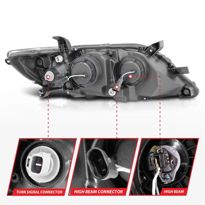 Anzo 2010-2011 Toyota Camry Projector Headlights w/ Halo Black (CCFL) 121442 Photo - Unmounted