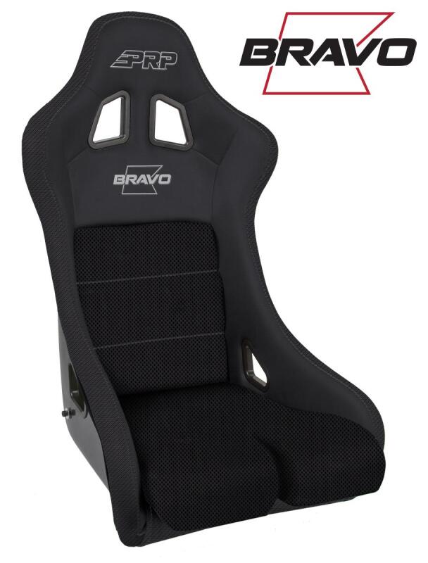PRP Seats PRP Bravo Composite Seat- Black (PRP Silver Outline/Bravo Silver- Black Stitching) A4502-201 A4502-201 Photo - Primary