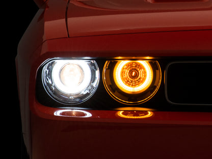 Raxiom 08-14 Dodge Challenger Dual LED Halo Projector Headlights- Black Housing (Clear Lens) CH3684 CH3684 Photo - Primary