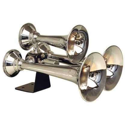 Kleinn Air Horns Kleinn Chrome Triple Horn/ 13.5In/11.75In/8.5In - Chrome-Plated Spun Copper 501 501 Photo - Primary