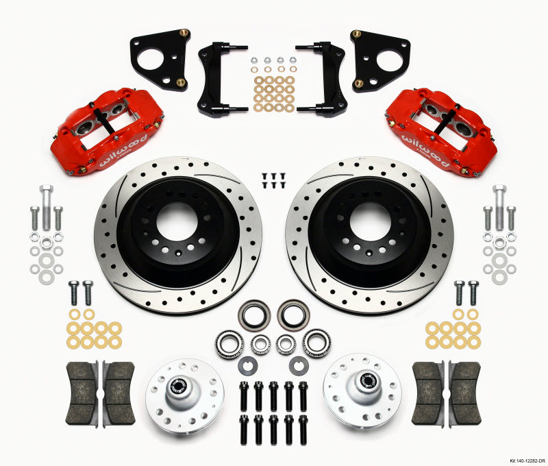 Wilwood Narrow Superlite 6R Front Hub & 1PC Rtr Kit 12.88in Dril -Red 62-72 CDP B & E Body-Drum 140-12282-DR 140-12282-DR Photo - Primary