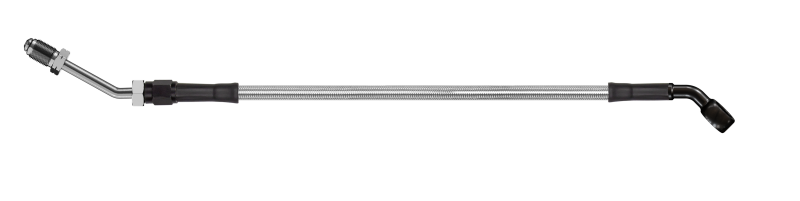 Goodridge 76in Universal Clutch Line w/Black Zinc Fittings & Clear Hose - 45Deg Banjo w/M10 Fitting HD3045-1CB-CL76 HD3045-1CB-CL76 Photo - Primary
