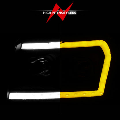 ANZO 2005-2007 Jeep Grand Cherokee Projector Headlights w/ Light Bar Switchback Black Housing 111543 111543 User 5