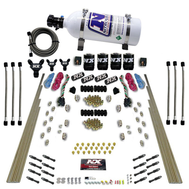 Nitrous Express 8 Cyl Dry Direct Port Dual Stage 4 Solenoids Nitrous Kit (200-600HP) w/5lb Bottle 93106-05 93106-05 Photo - Primary