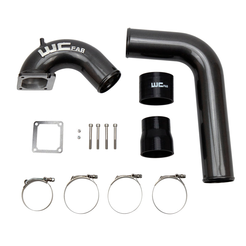 Wehrli 03-07 Dodge 5.9L Cummins 3.5in Intake Horn & Driver Side Intercooler Pipe Kit - Fluor Green WCF100528-FG