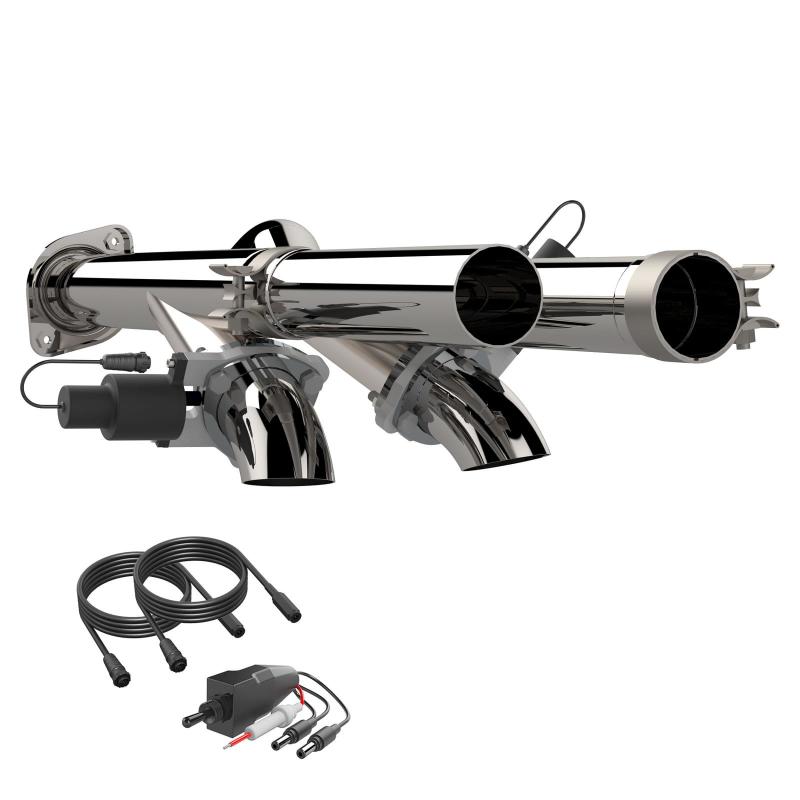 QTP 17-18 Ford Raptor EC/CC 2.5in 304SS Aggressor Cutout Dual Mid Pipes 540117 540117 Photo - Primary