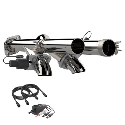 QTP 17-18 Ford Raptor EC/CC 2.5in 304SS Aggressor Cutout Dual Mid Pipes 540117 540117 Photo - Primary