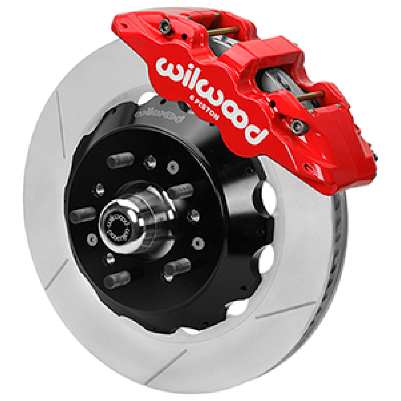 Wilwood Forged 6 Piston Red Superlite Caliper, GT 72 Vane Vented Spec37 Slotted Rotor - 14.00x1.25 140-17149-R