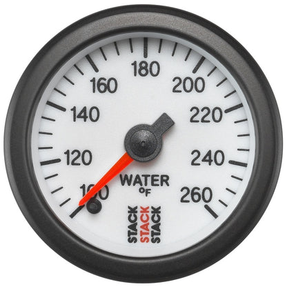 Autometer Stack 52mm 100-260 Deg F 1/8in NPTF Male Pro Stepper Motor Water Temp Gauge - White ST3358 ST3358 Photo - Primary