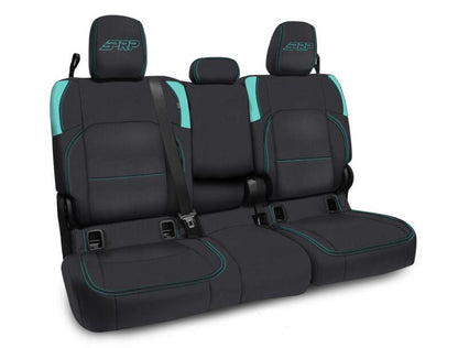 PRP Seats PRP Jeep Wrangler JT Rear Bench Covers - with Armrest - Black/Teal B056-09 B056-09 Photo - Primary