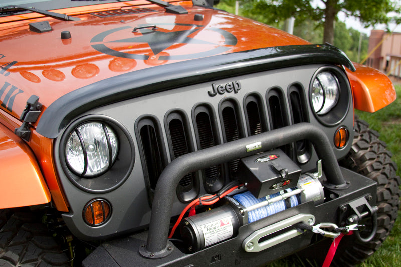 Rugged Ridge Hood Bug Deflector,Wraparound, Smoke;07-18 Jeep Wrangler JK 11350.02 Photo - Primary
