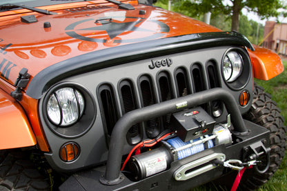 Rugged Ridge Hood Bug Deflector,Wraparound, Smoke;07-18 Jeep Wrangler JK 11350.02 Photo - Primary