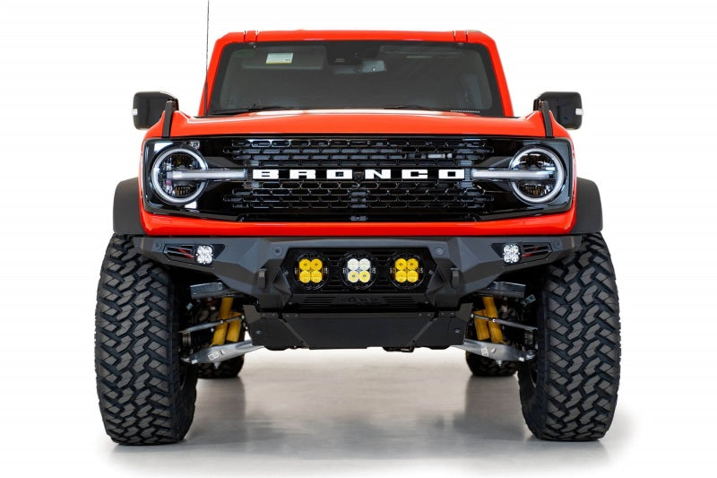 Addictive Desert Designs 21-22 Ford Bronco Bomber Front Bumper (w/ 3 Baja Designs LP4 Mounts) F230194120103 F230194120103 Photo - Mounted