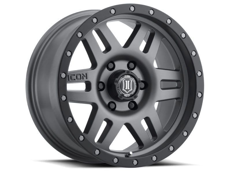 ICON Six Speed 17x8.5 5x150 25mm Offset 5.75in BS 116.5mm Bore Titanium Wheel 1417855557TT 1417855557TT Photo - Primary