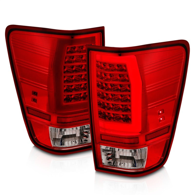 ANZO 04-15 Nissan Titan Full LED Tailights Chrome Housing Red/Clear Lens 311422 311422 Photo - Unmounted