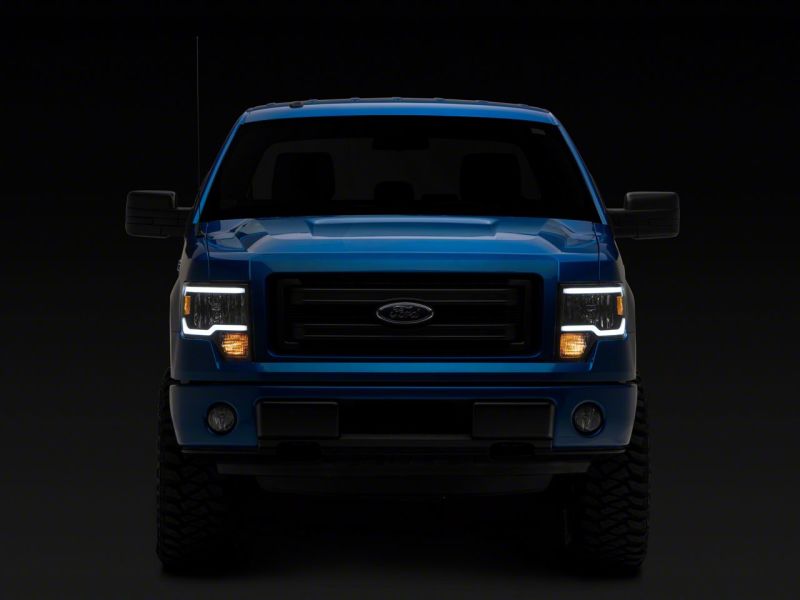Raxiom 09-14 Ford F-150 Axial Series Headlights w/ LED Bar- Blk Housing (Clear Lens) T566367 T566367 Photo - Close Up