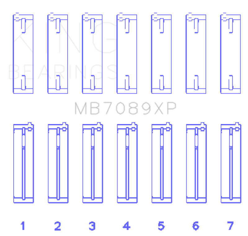 King Engine Bearings King Volkswagen VR6 2.8L (Size STD) Performance Main Bearing Set MB7089XP MB7089XP Photo - Primary