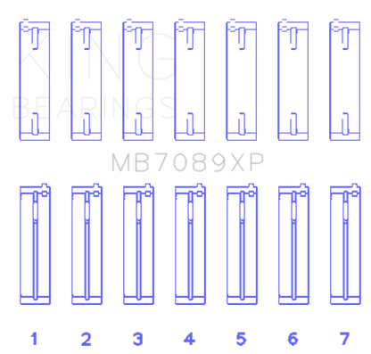 King Engine Bearings King Volkswagen VR6 2.8L (Size STD) Performance Main Bearing Set MB7089XP MB7089XP Photo - Primary