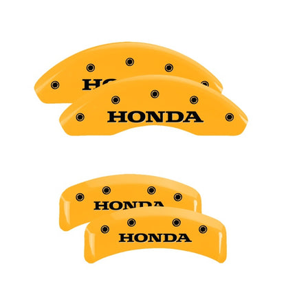 MGP 4 Caliper Covers Engraved Front & Rear Honda Yellow finish black ch 20130SHONYL 20130SHONYL Photo - Primary