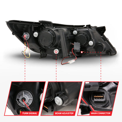 Anzo 2011-2013 Kia Optima Projector Headlights w/ Halo Black (CCFL) 121460 User 5