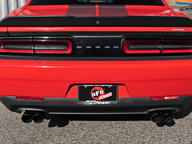 aFe MACH Force-Xp 2-1/2in 304 SS Cat-Back Exhaust 15-21 Dodge Challenger V6-3.6L - Quad Black Tip 49-32067-B 49-32067-B Photo - Mounted