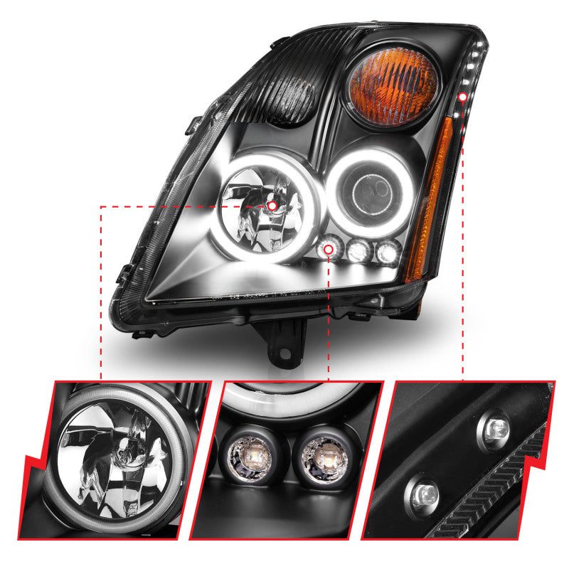 Anzo 2007-2012 Nissan Sentra Projector Headlights Black 121276 User 3