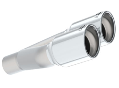 Borla Universal Polished Tip Dual Round Rolled Angle-Cut (inlet 2in. Outlet 3in) *NO Returns* 20143 20143 Photo - Primary