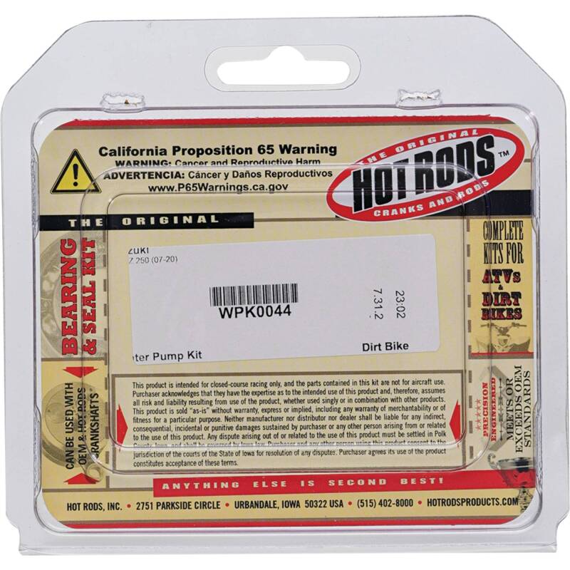 Hot Rods 07-20 Suzuki RM-Z 250 250cc Water Pump Kit WPK0044 WPK0044 Photo - Primary
